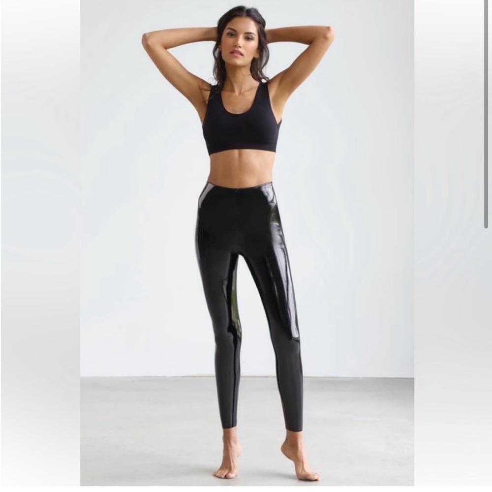 Patent leather Commando tights XL